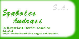 szabolcs andrasi business card